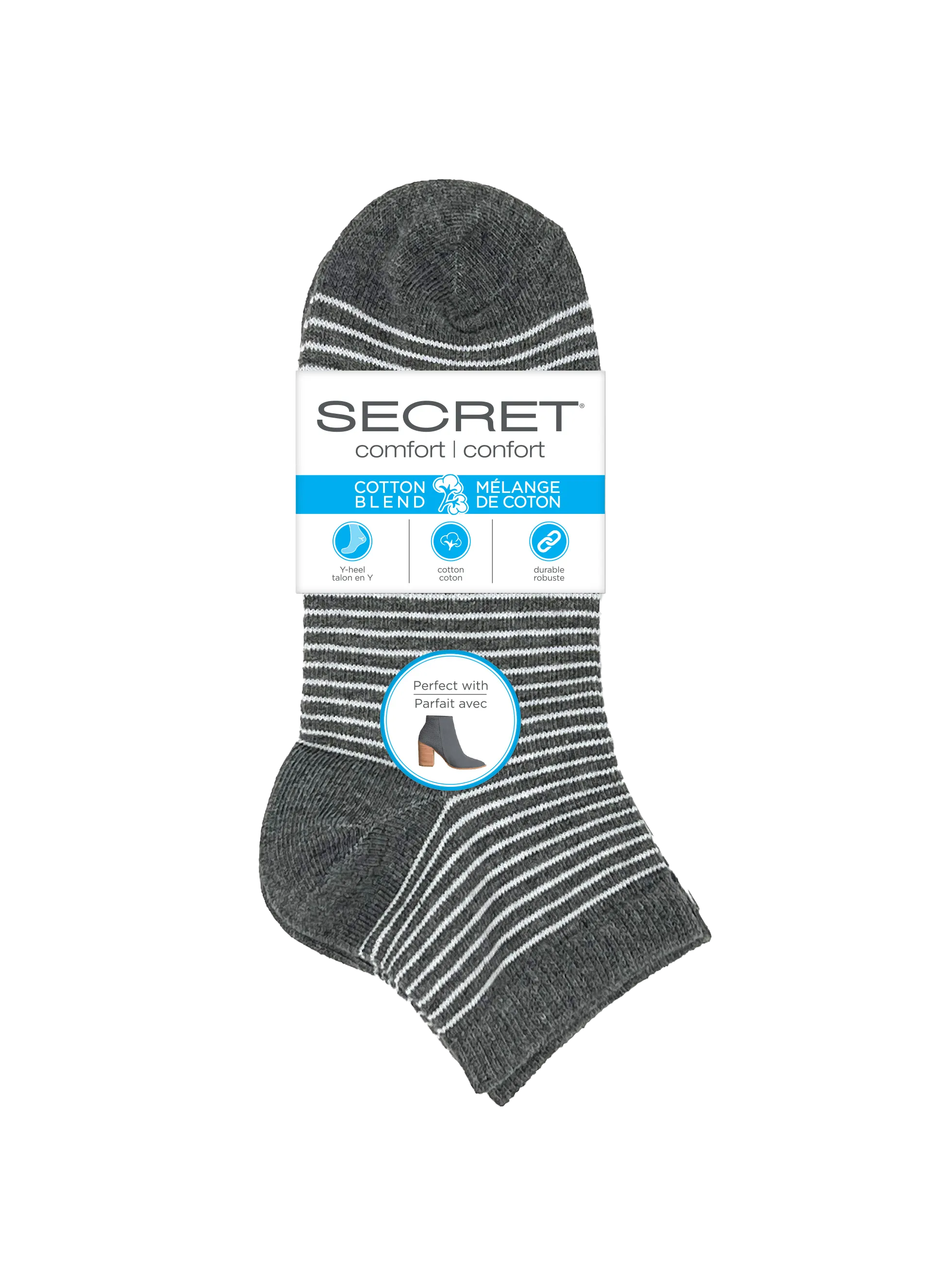 SECRET® Comfort Cotton Fashion Quarter - 3 Pairs