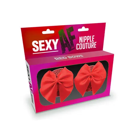 Sexy AF Nipple Couture Bow Pastie - Red