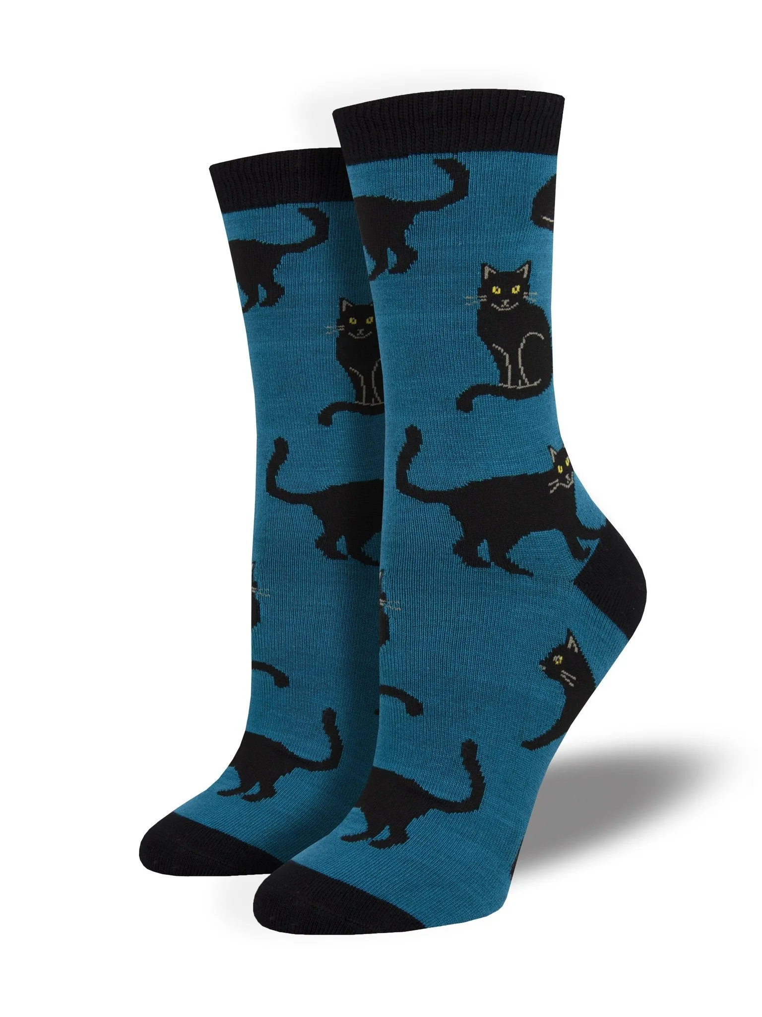 SOCKSMITH WOMENS BLACK CAT BLUE