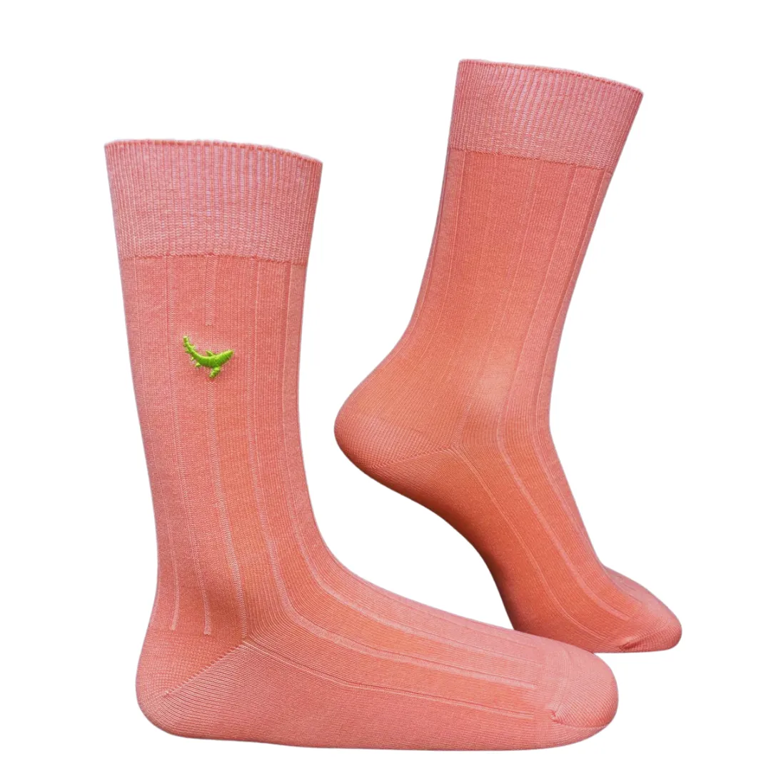 Vibrant Peach -Crew Socks Bamboo Socks