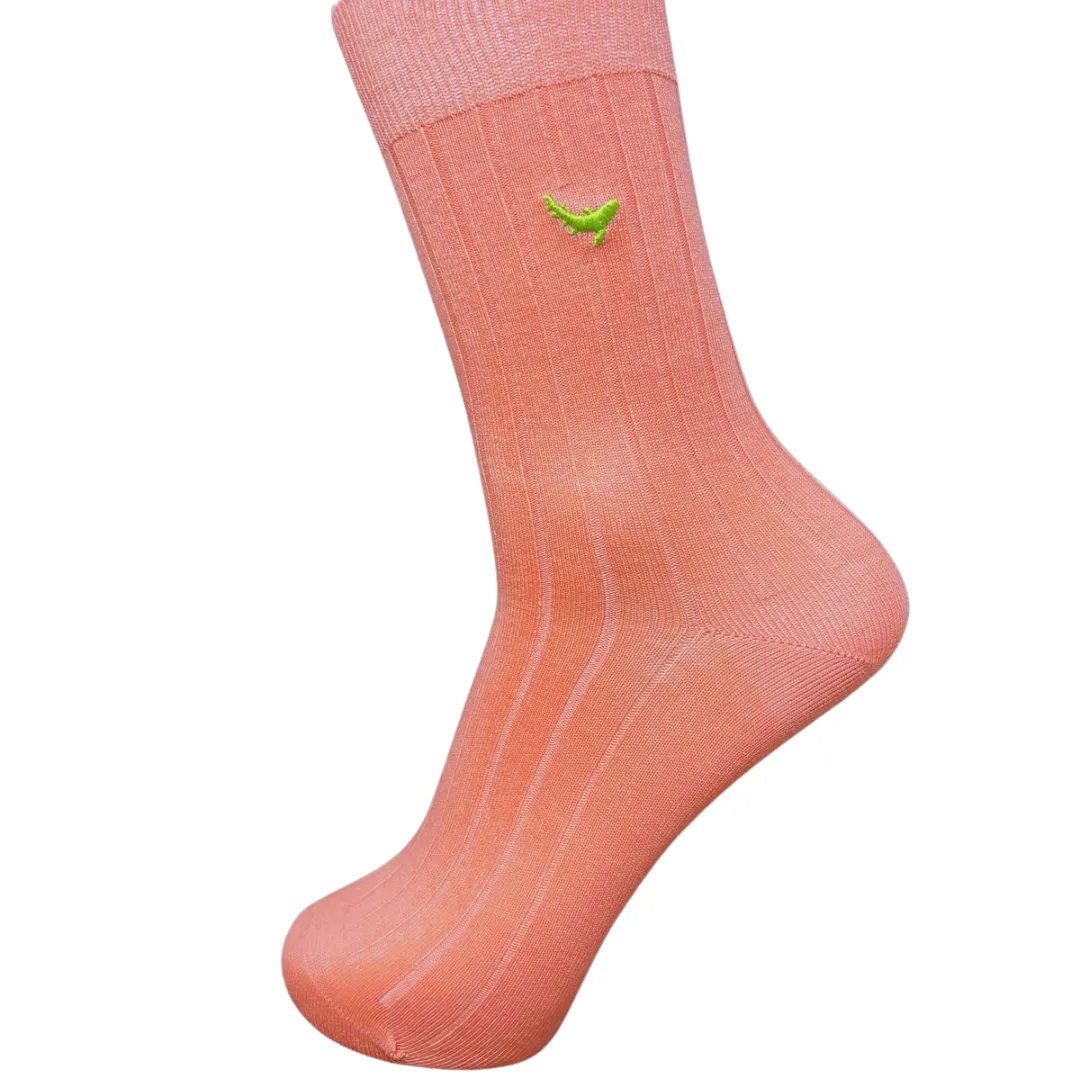 Vibrant Peach -Crew Socks Bamboo Socks