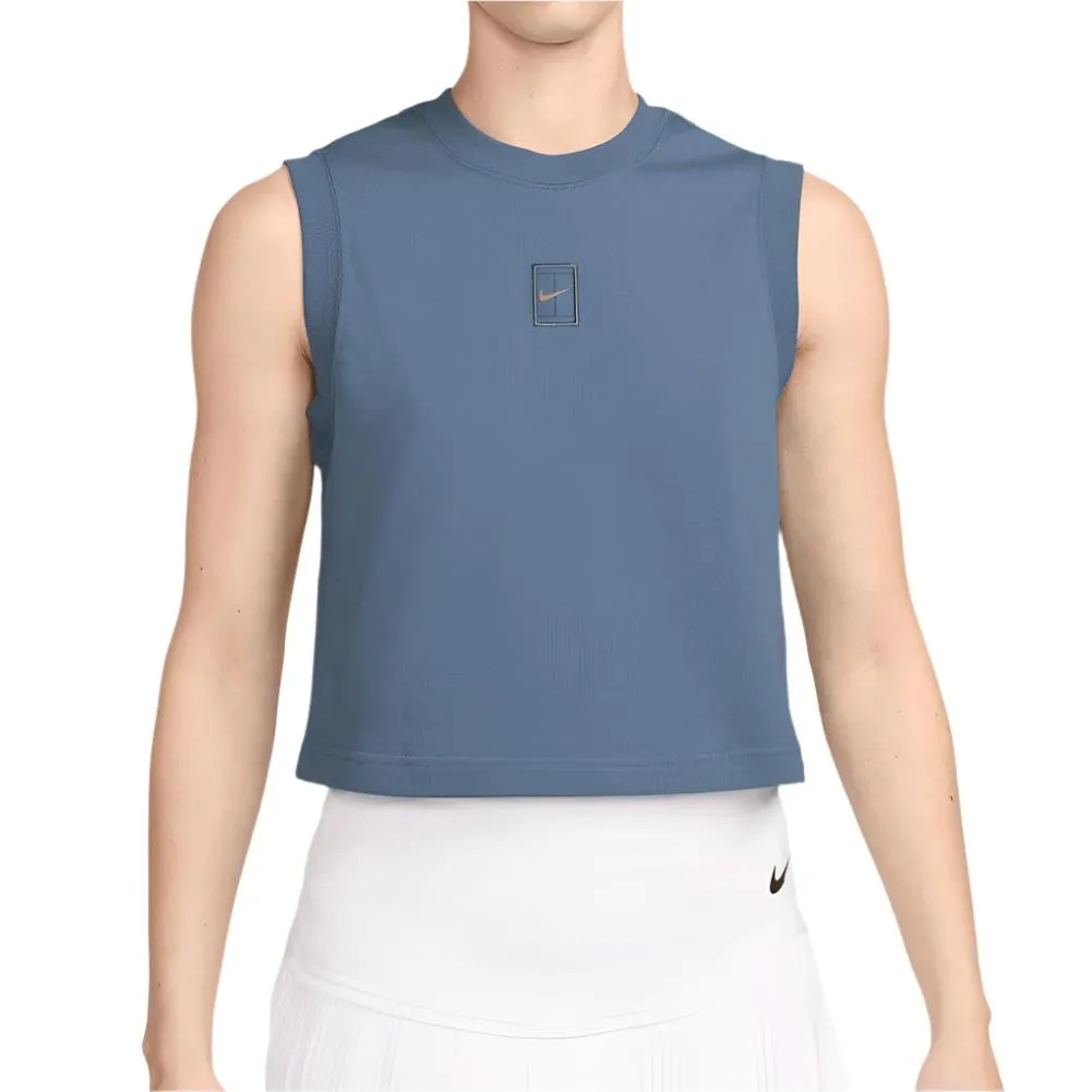 Women`s Court Heritage Cropped Tennis Tank Top Aegean Storm