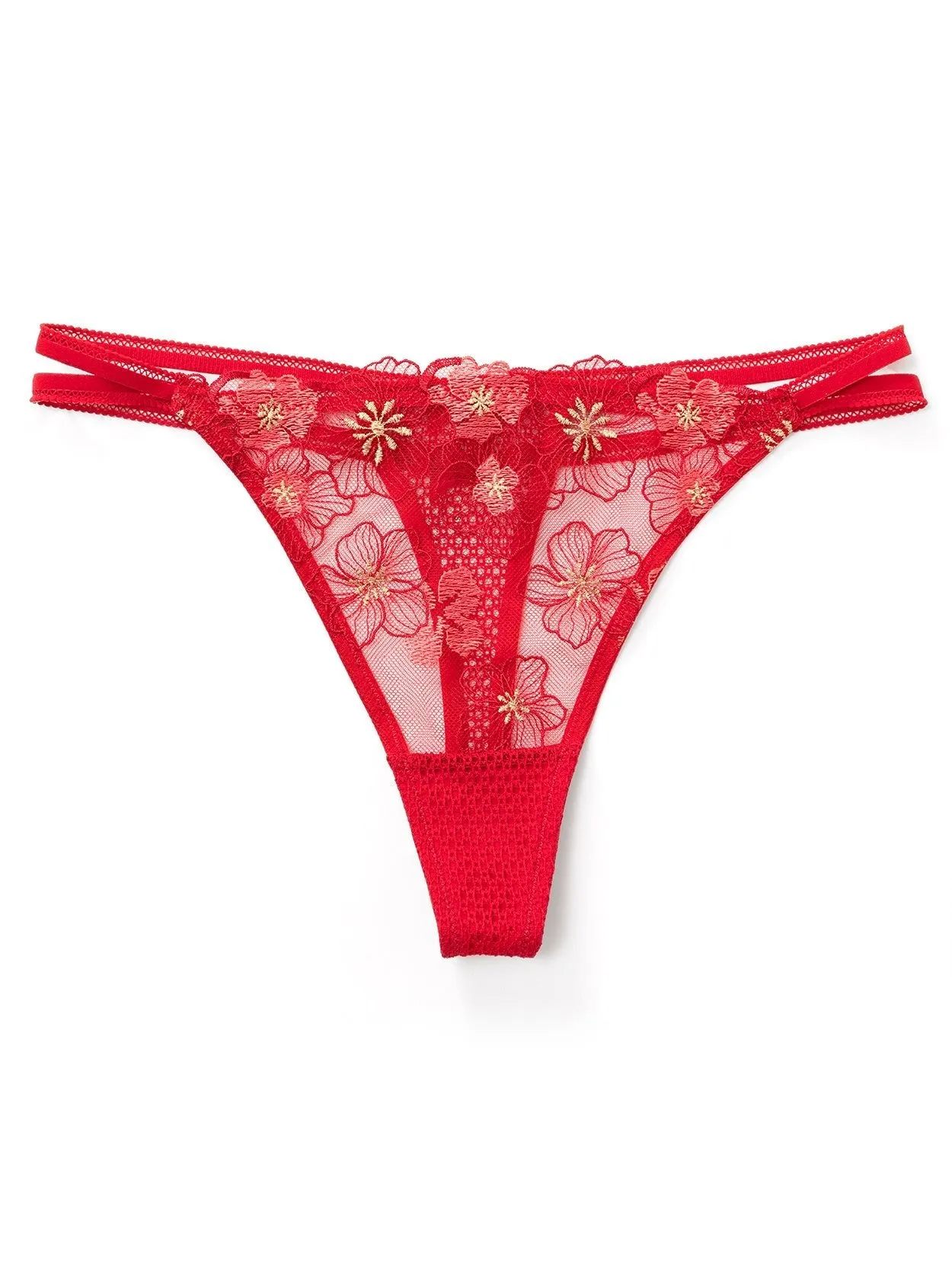 Women's Sexy Lace Bikini Panty 2 PCS Red