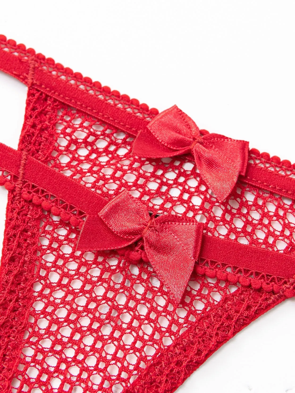 Women's Sexy Lace Bikini Panty 2 PCS Red